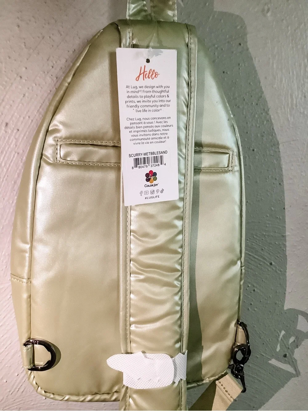 NWT lug Scurry Sling Quilted Metallic Bag - RFiD